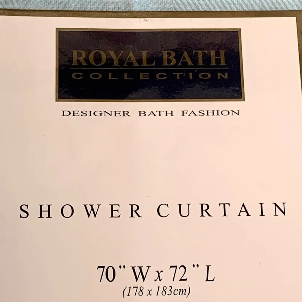 Royal Bath Collection Blue Fabric Shower Curtain Designer Bath Fashion 70x72